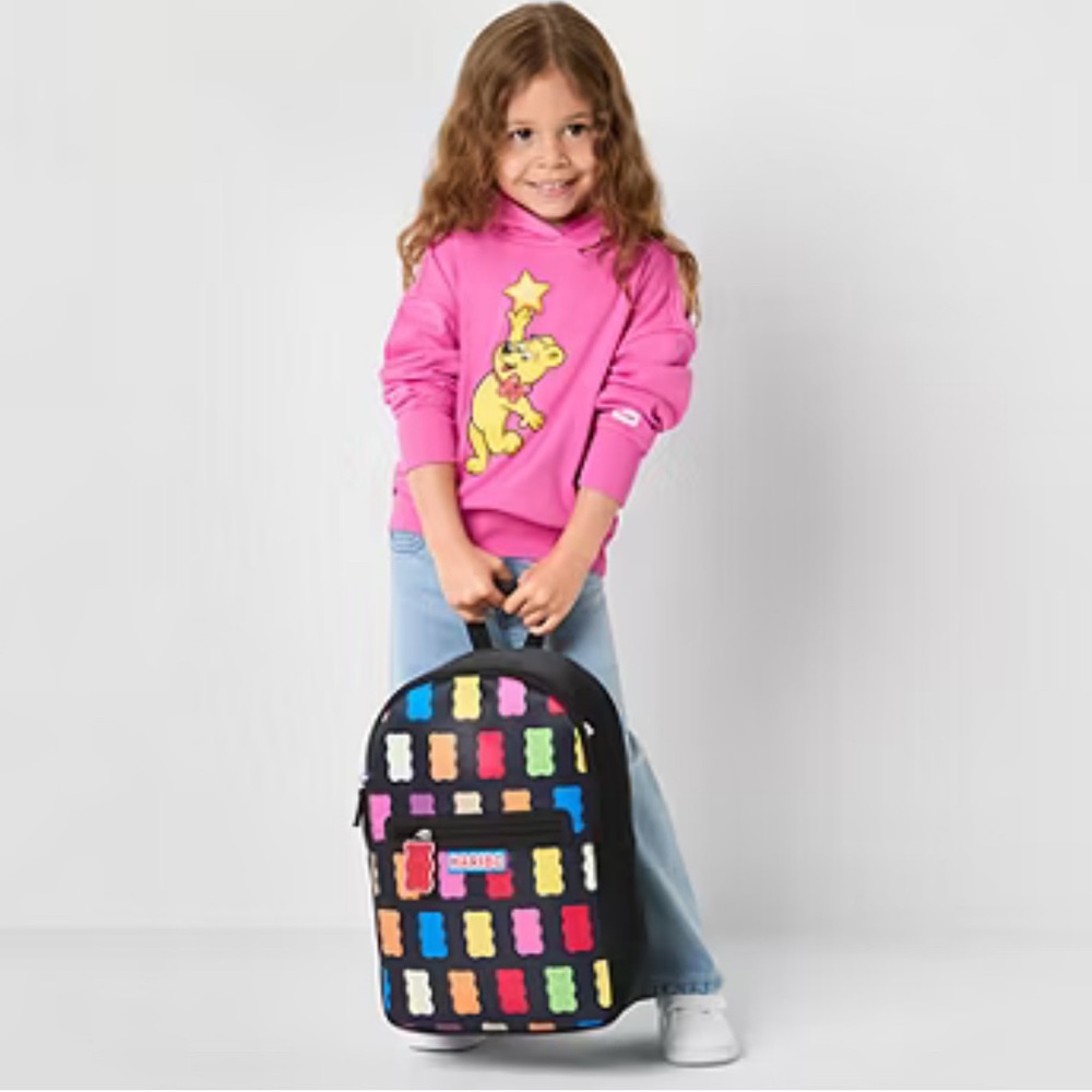 HARIBO Unisex Pink Hooded Sweatshirt with Ears & Gold Star Bear Appliqué 2T. NWT